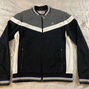 Original Penguin Men's Track Jacket, Size M, White/Grey/Black